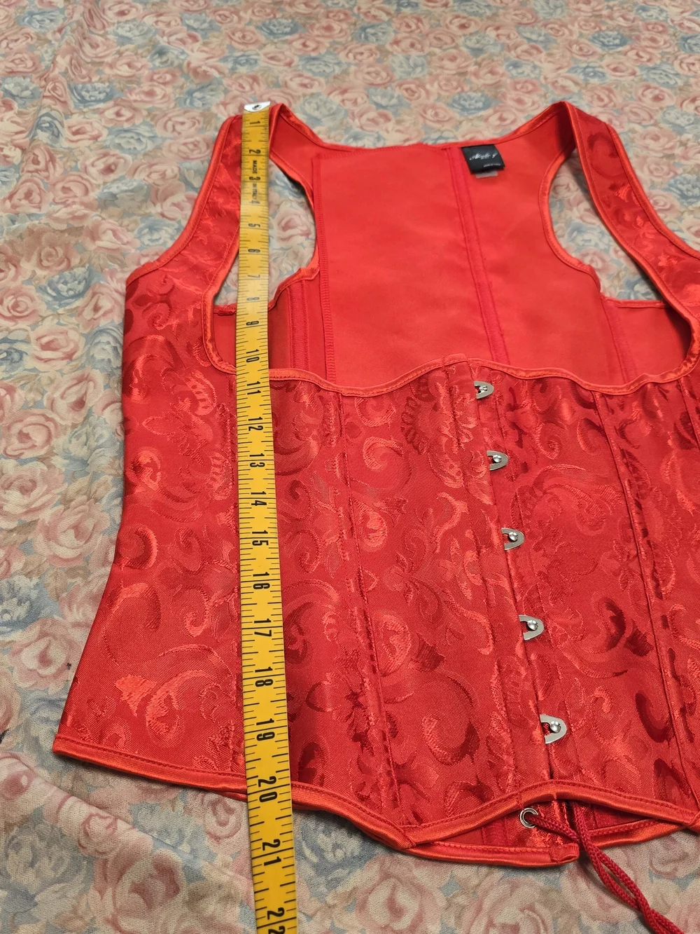 Red Brocade Corset Top - Unbranded - Picture 6 of 7